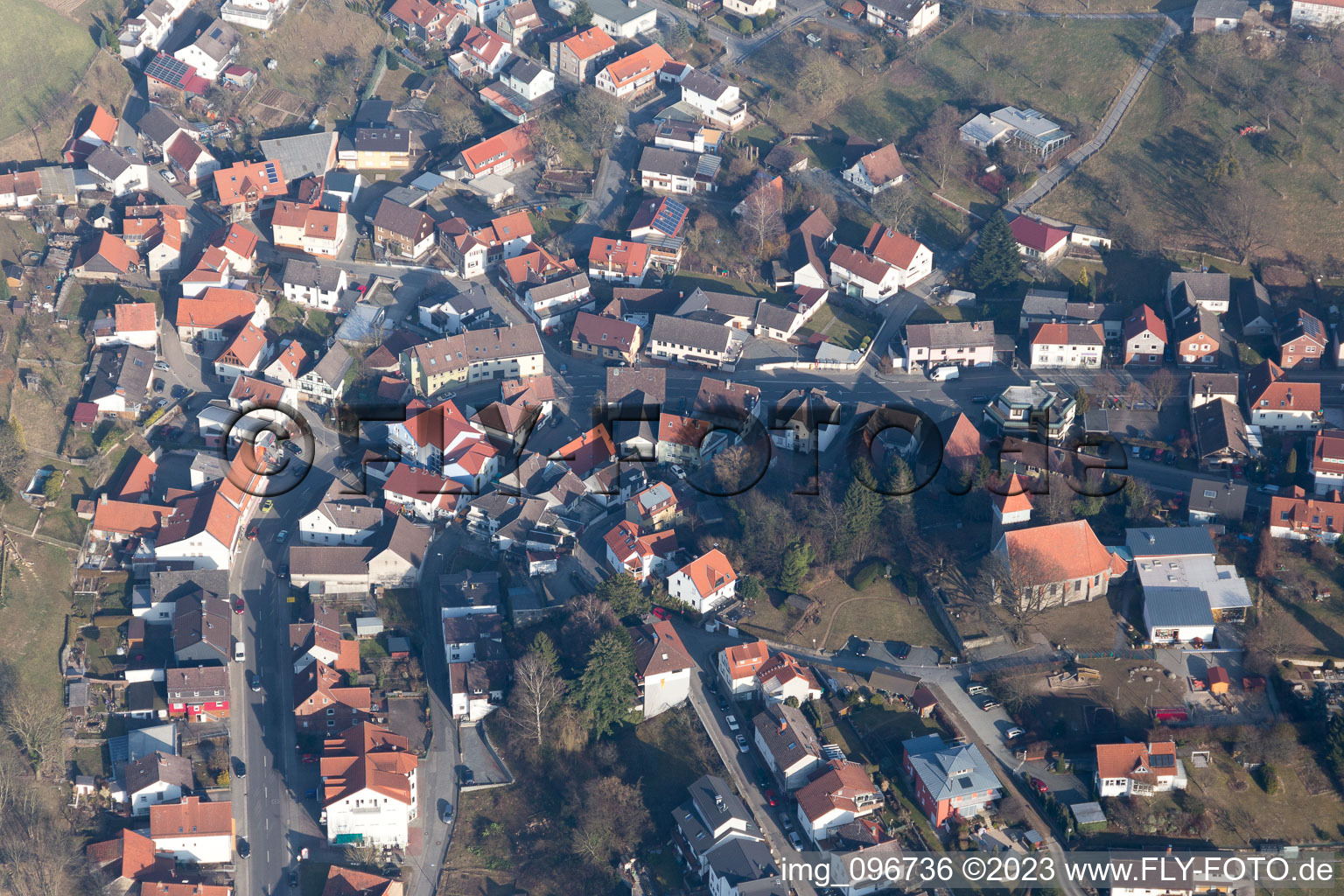 Luftaufnahme von Gadernheim im Bundesland Hessen, Deutschland