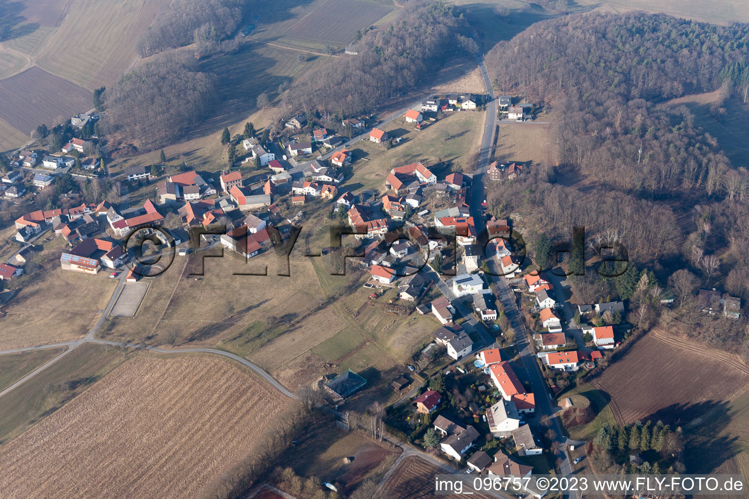 Luftbild von Böllstein im Bundesland Hessen, Deutschland