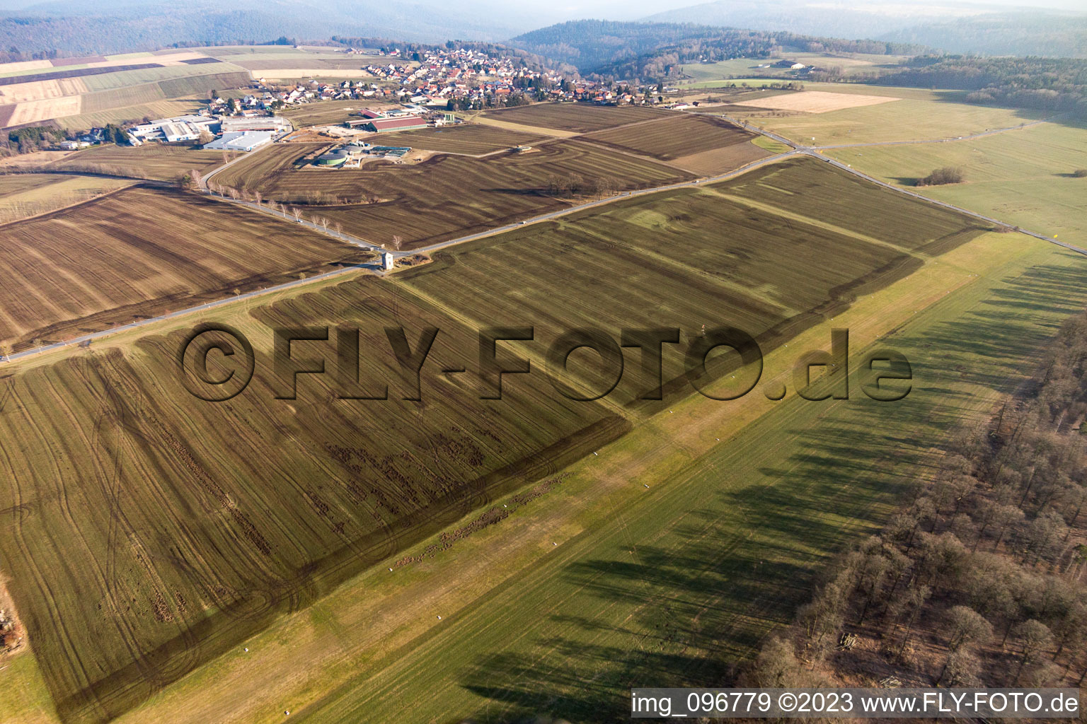 Luftbild von Vielbrunn, Flugplatz in Michelstadt im Bundesland Hessen, Deutschland