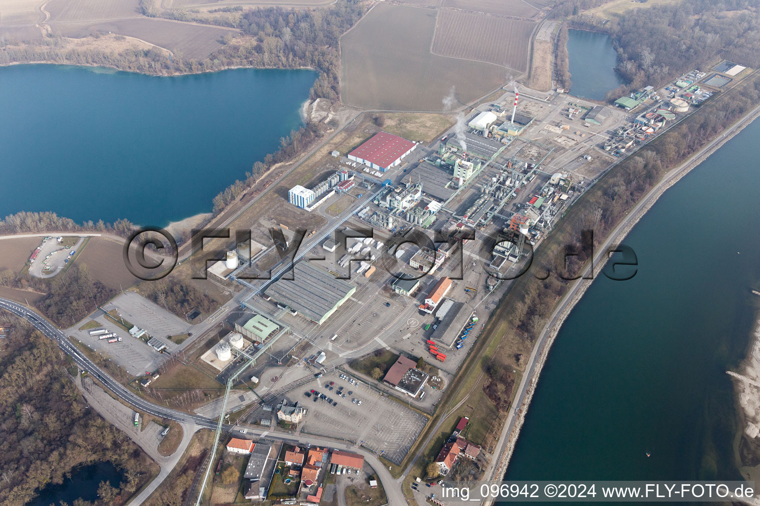 Lauterbourg im Bundesland Bas-Rhin, Frankreich von oben