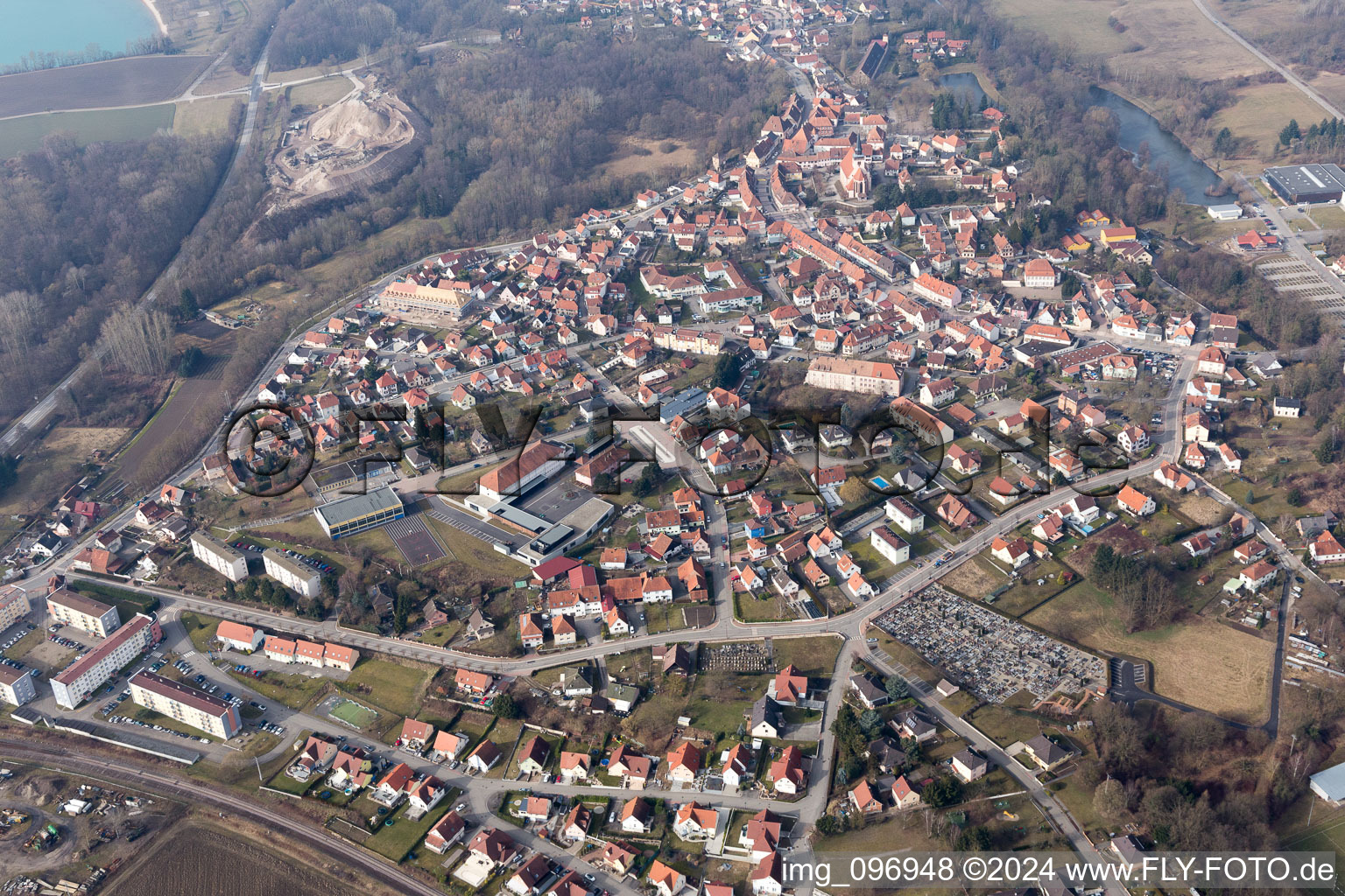 Lauterbourg im Bundesland Bas-Rhin, Frankreich vom Flugzeug aus