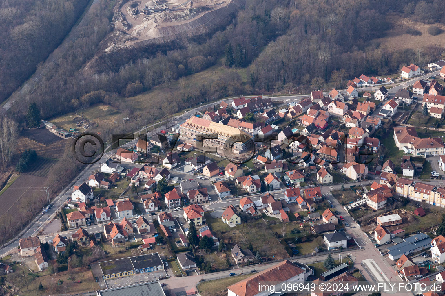 Lauterbourg im Bundesland Bas-Rhin, Frankreich aus der Vogelperspektive