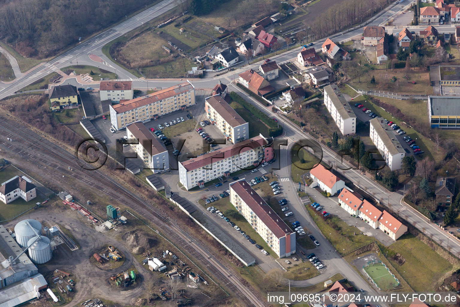 Drohnenaufname von Lauterbourg im Bundesland Bas-Rhin, Frankreich