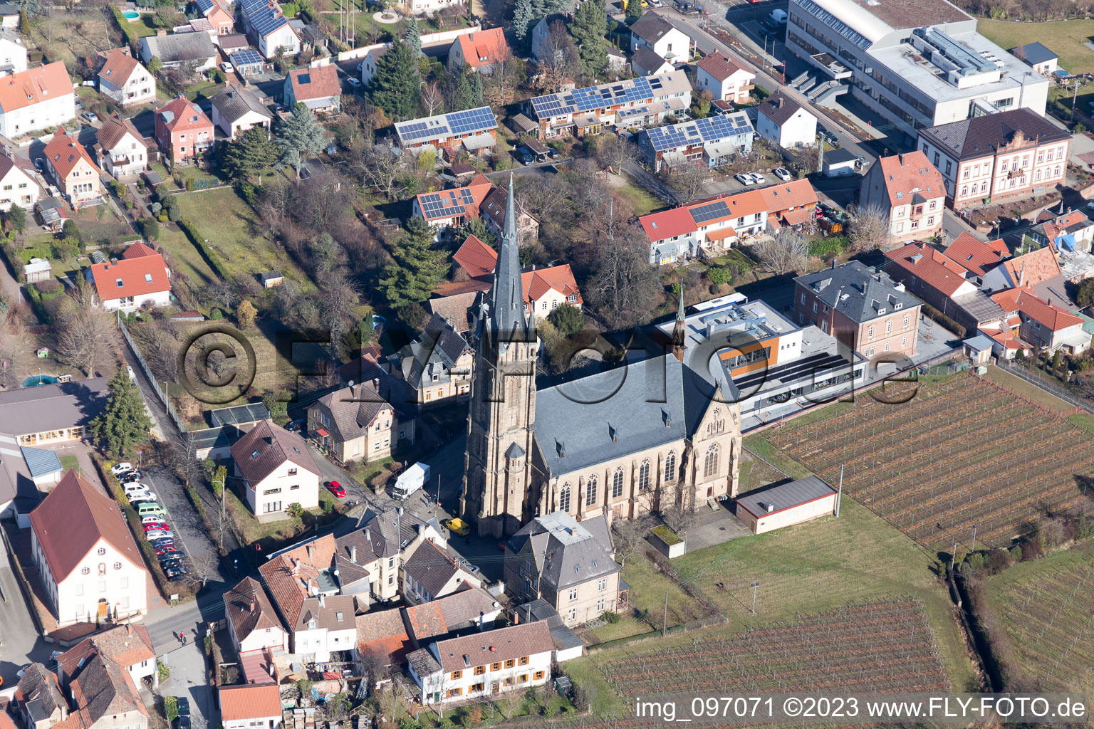 Edenkoben im Bundesland Rheinland-Pfalz, Deutschland von der Drohne aus gesehen