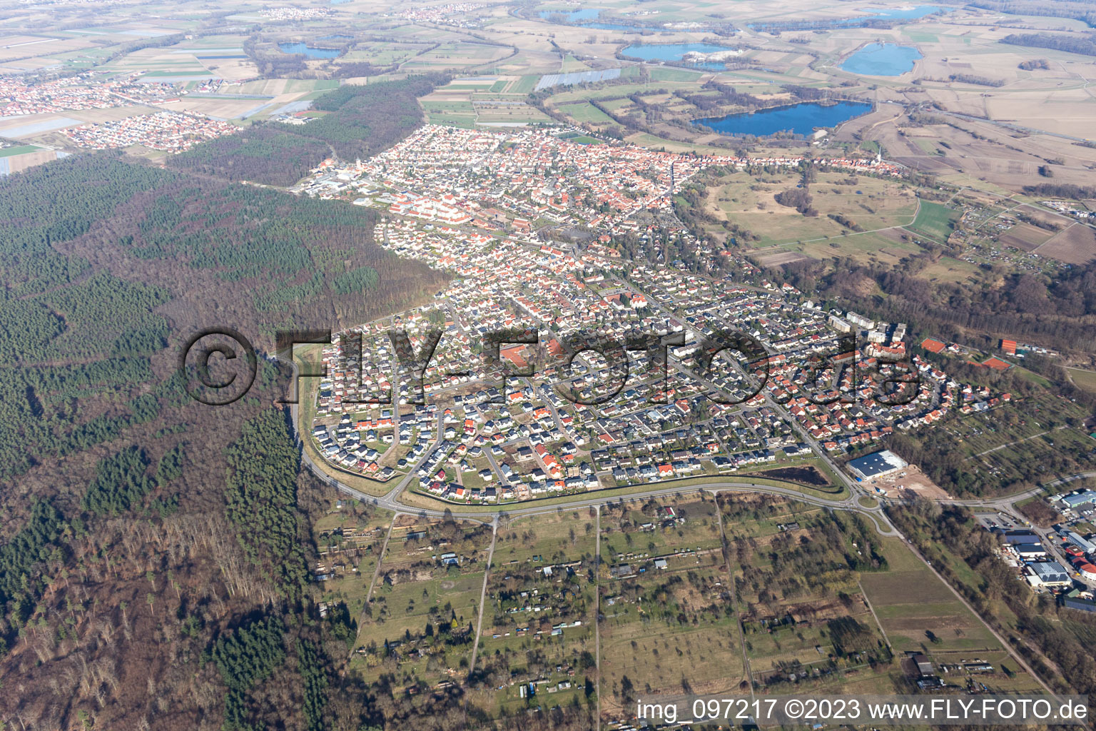 Luftaufnahme von Jockgrim im Bundesland Rheinland-Pfalz, Deutschland