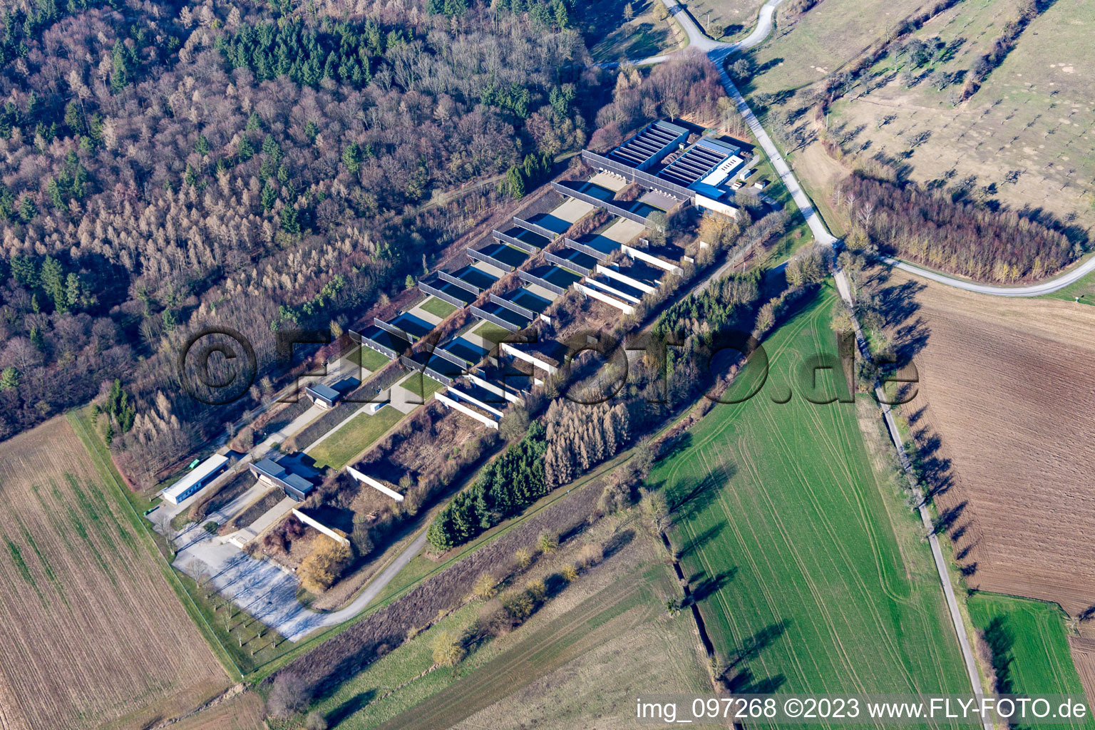 Luftbild von Standortschießanlage Bruchsal im Ortsteil Obergrombach im Bundesland Baden-Württemberg, Deutschland