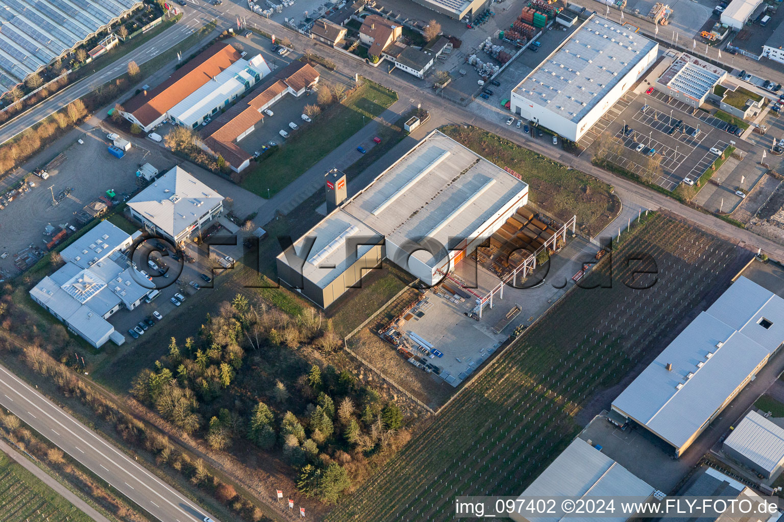Drohnenbild von Industriegebiet Nord in Landau in der Pfalz im Bundesland Rheinland-Pfalz, Deutschland