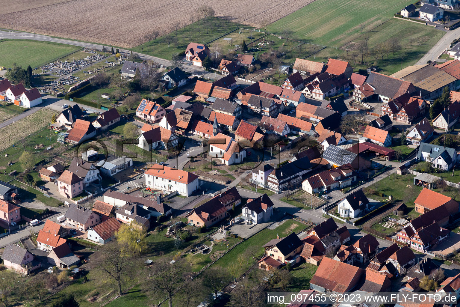 Luftbild von Betschdorf im Bundesland Bas-Rhin, Frankreich