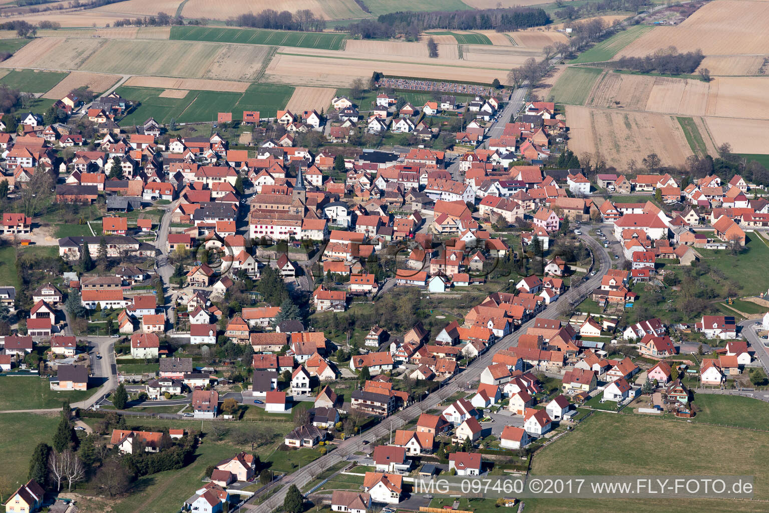 Luftaufnahme von Surbourg im Bundesland Bas-Rhin, Frankreich