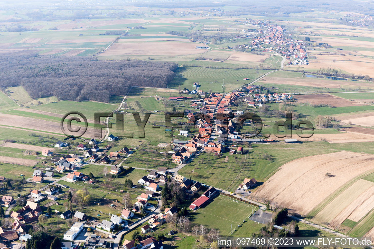 Eschbach im Bundesland Bas-Rhin, Frankreich von oben