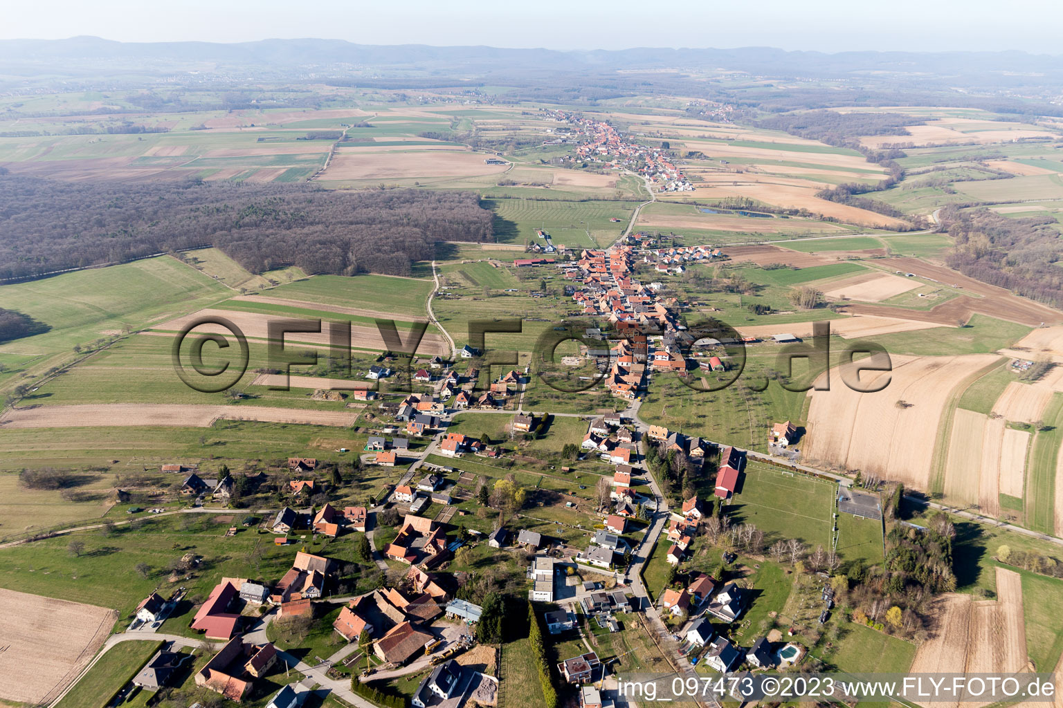 Eschbach im Bundesland Bas-Rhin, Frankreich vom Flugzeug aus