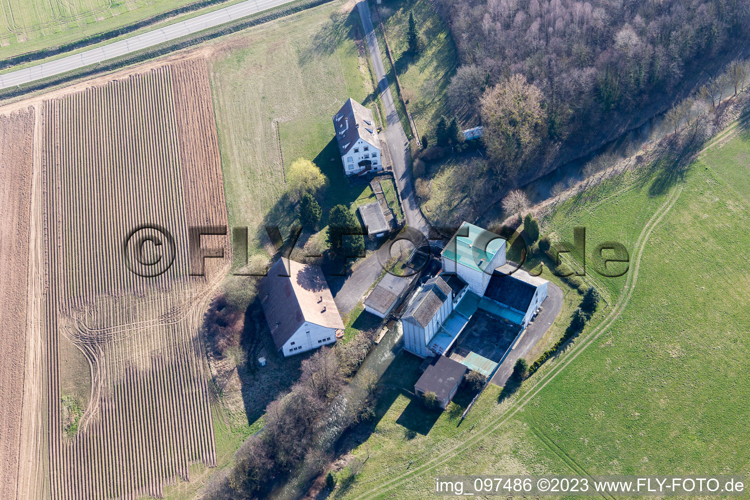 Mertzwiller im Bundesland Bas-Rhin, Frankreich aus der Luft betrachtet