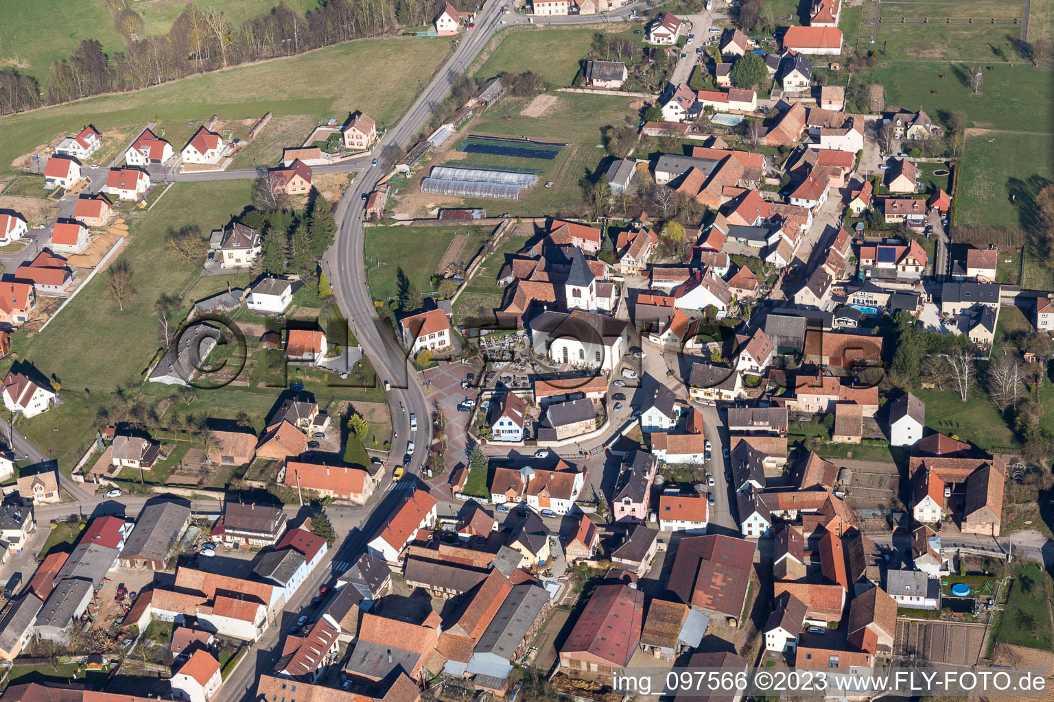 Luftbild von Lupstein im Bundesland Bas-Rhin, Frankreich