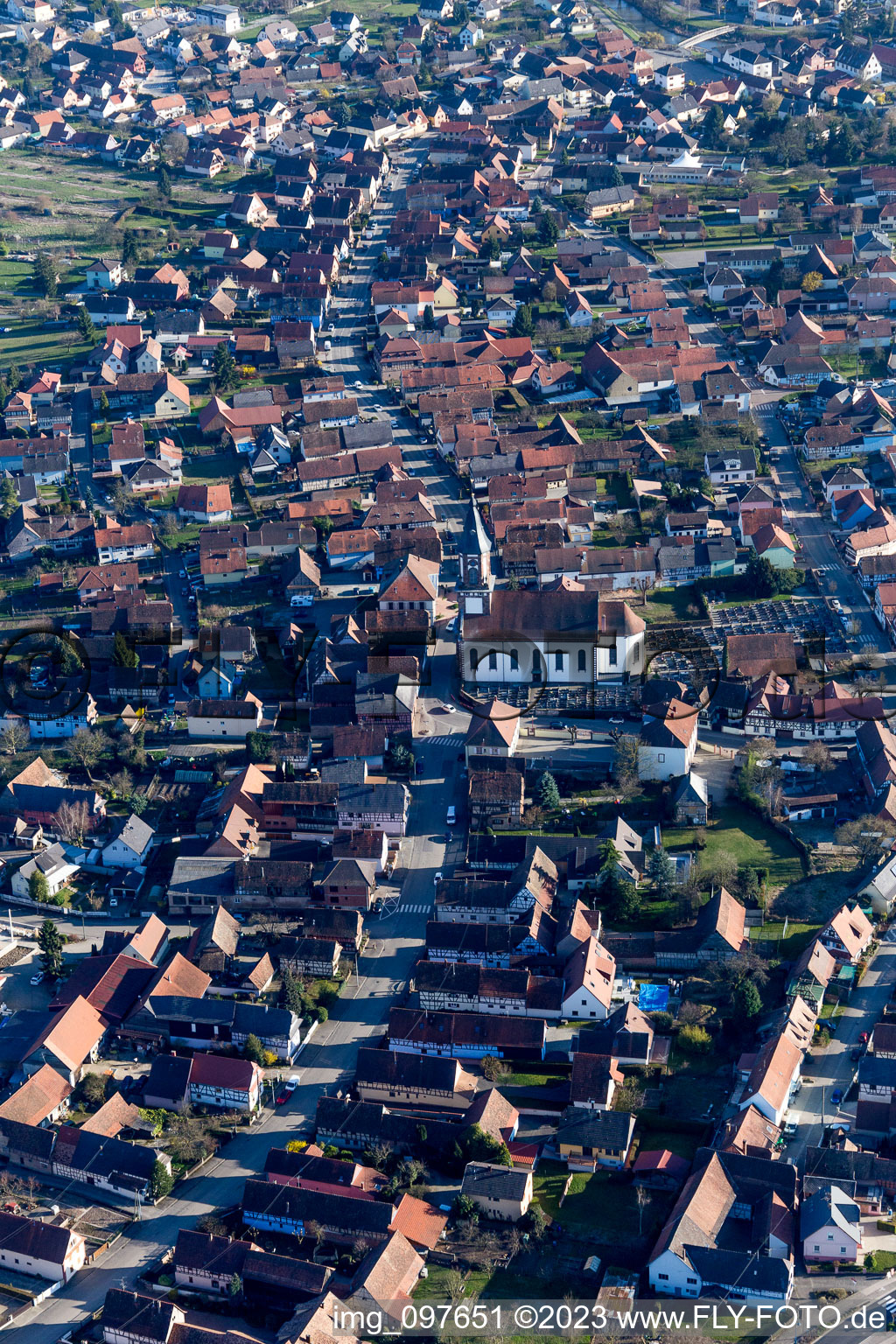Luftbild von Bietlenheim im Bundesland Bas-Rhin, Frankreich