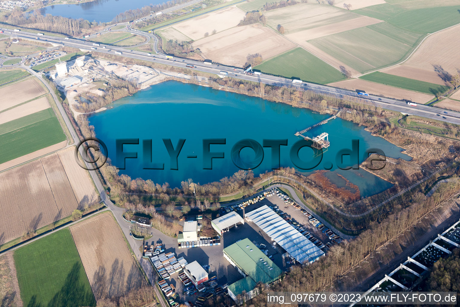 Luftbild von Kiesgrube Achern im Ortsteil Fautenbach im Bundesland Baden-Württemberg, Deutschland