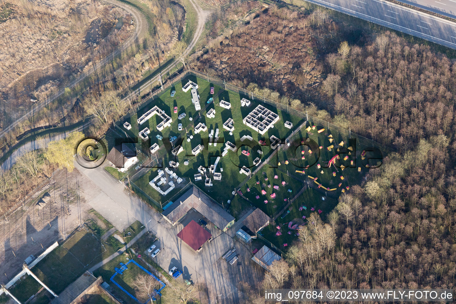 Luftaufnahme von Paintball Achern im Ortsteil Fautenbach im Bundesland Baden-Württemberg, Deutschland