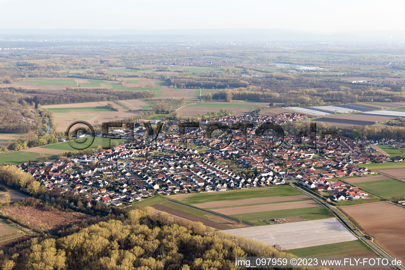 Hördt im Bundesland Rheinland-Pfalz, Deutschland aus der Luft betrachtet