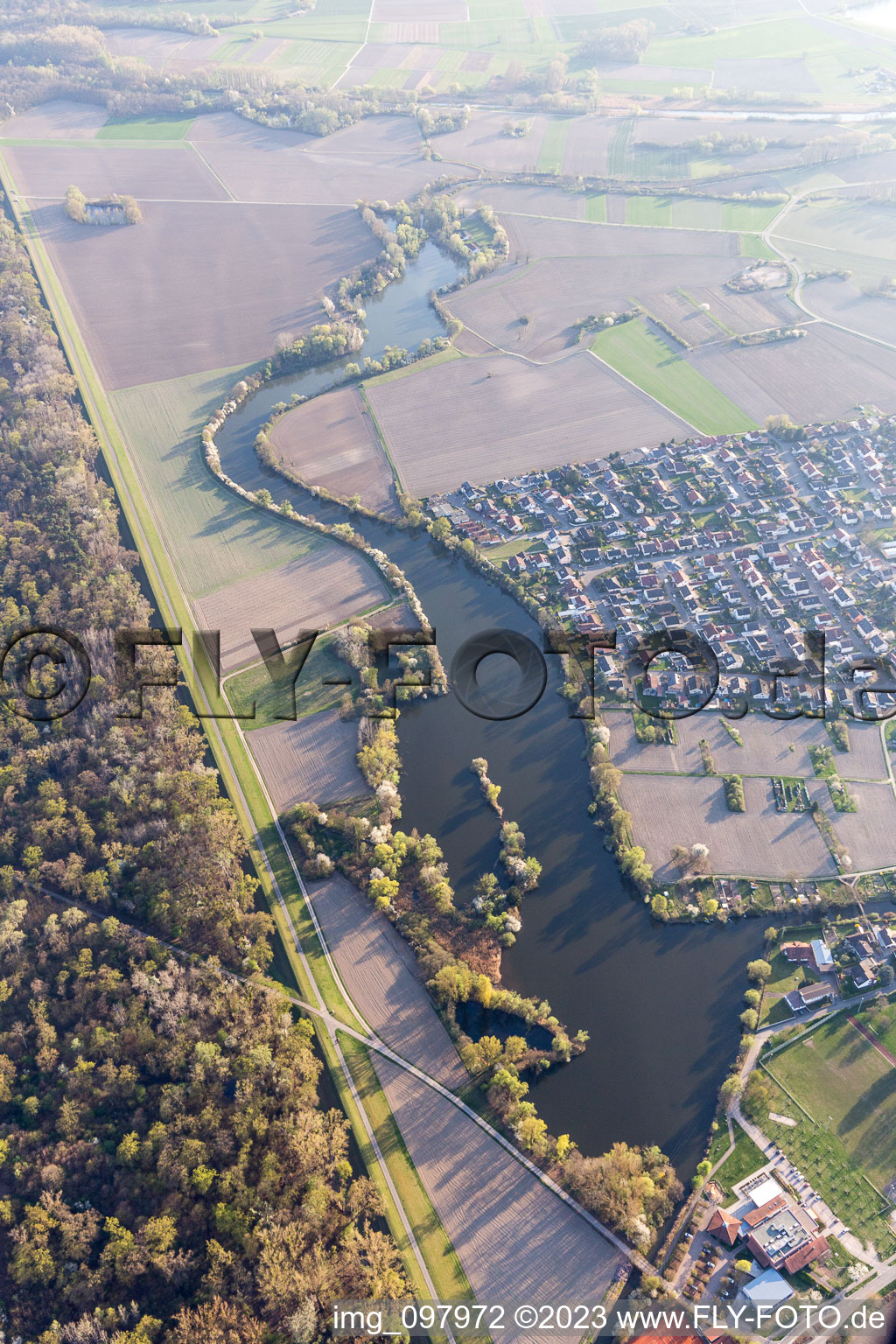 Luftbild von Leimersheim im Bundesland Rheinland-Pfalz, Deutschland