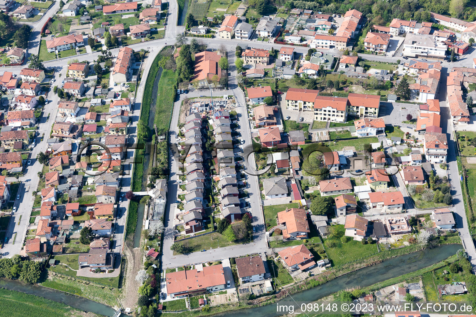 Luftbild von Fossalta di Portogruaro im Bundesland Venetien, Italien