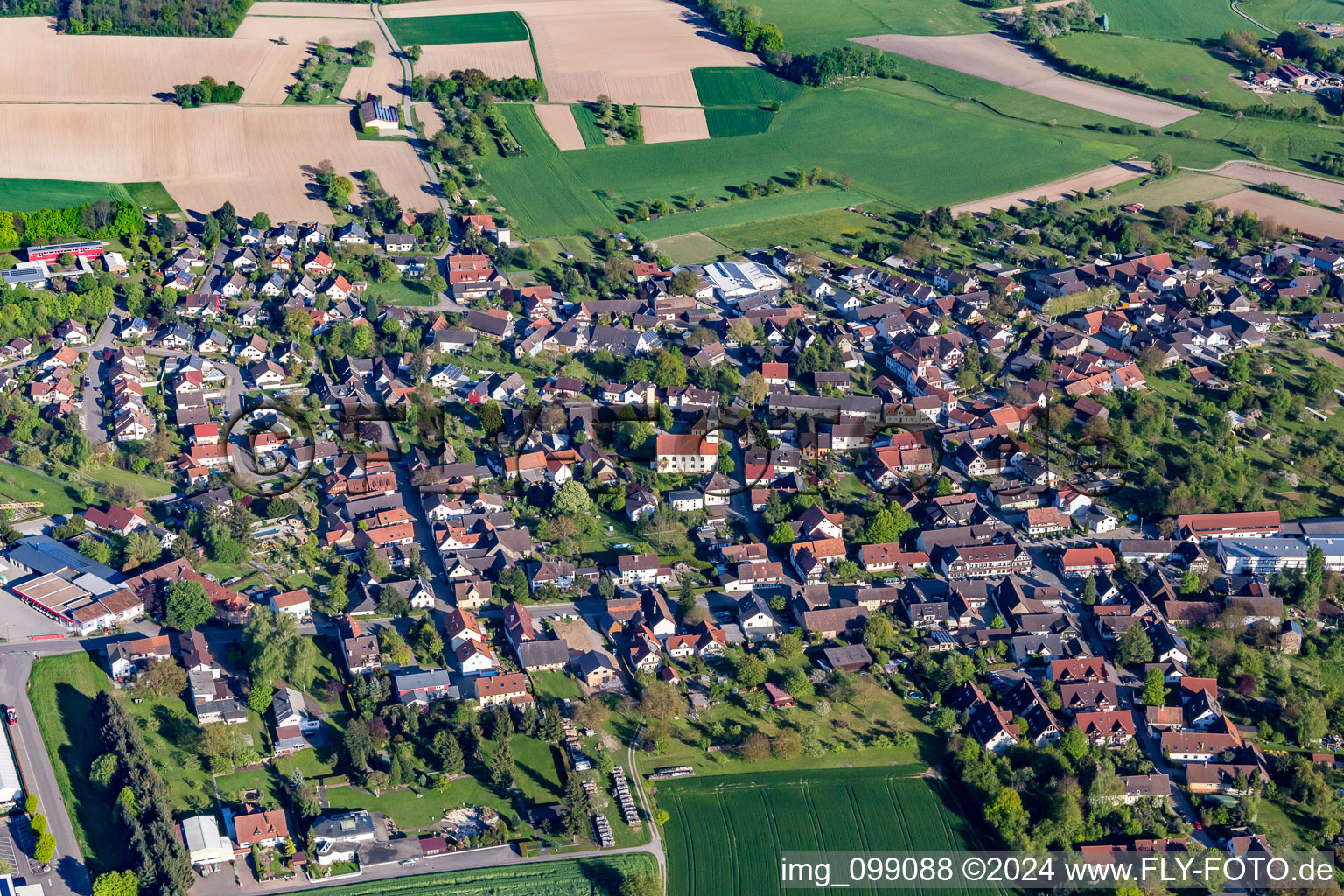Dorf - Ansicht in Scherzheim in Lichtenau im Bundesland Baden-Württemberg, Deutschland