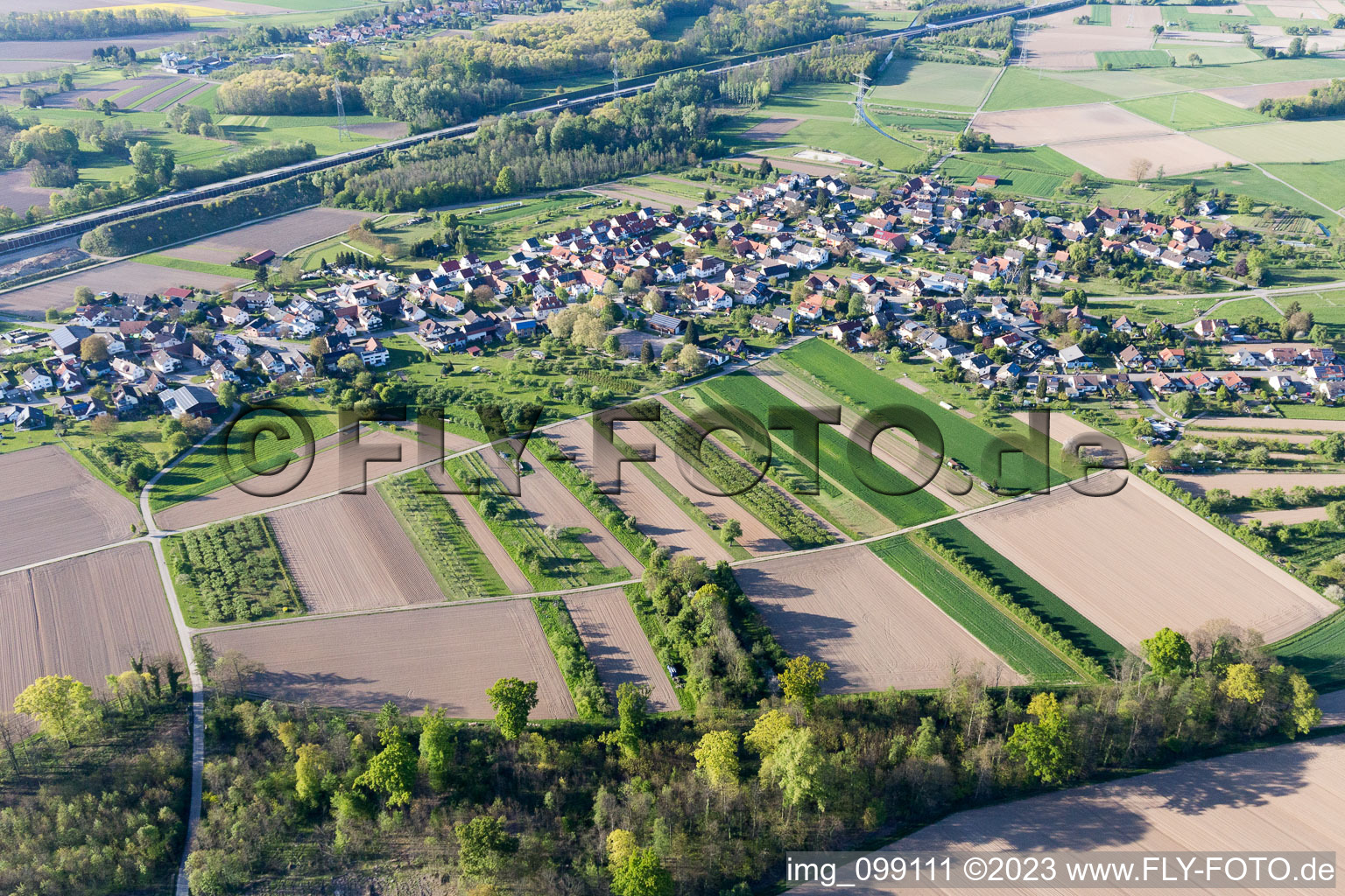 Luftaufnahme von Ortsteil Balzhofen in Bühl im Bundesland Baden-Württemberg, Deutschland