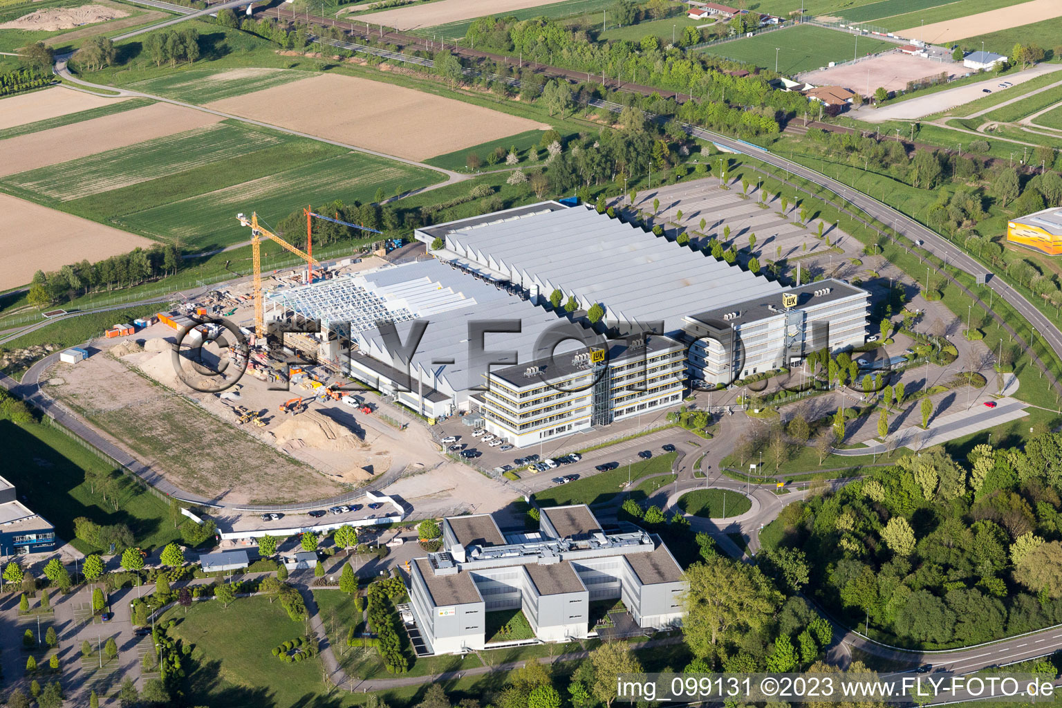 Luftaufnahme von Bühl, Industriegebiet West im Bundesland Baden-Württemberg, Deutschland