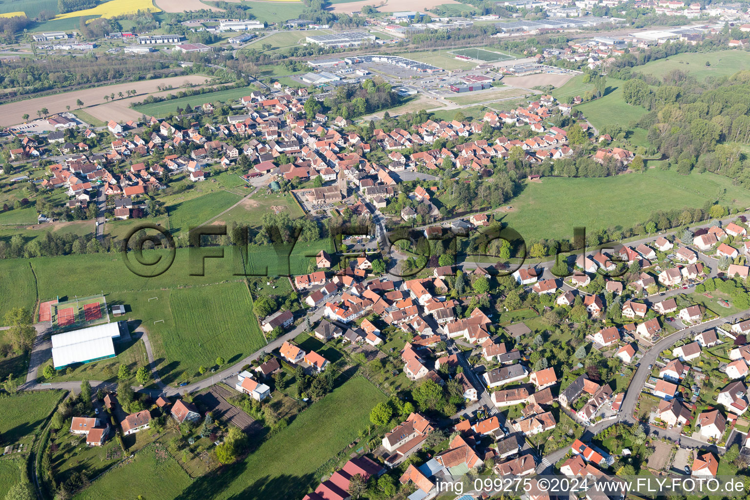 Altenstadt im Bundesland Bas-Rhin, Frankreich vom Flugzeug aus