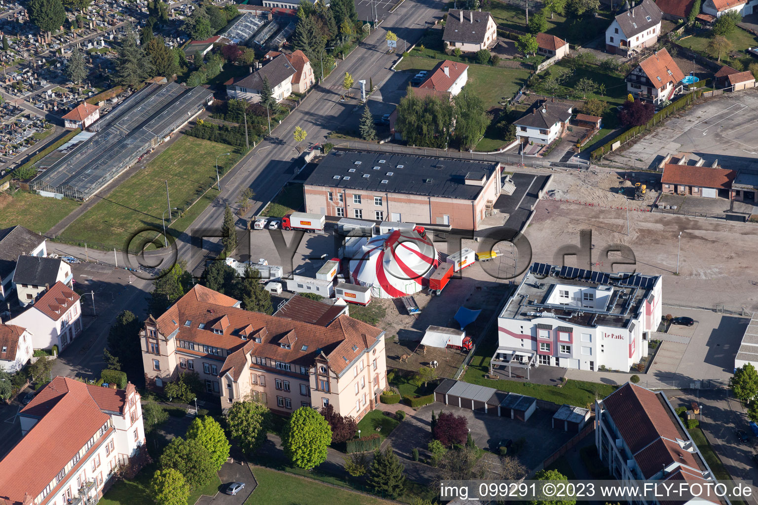 Wissembourg im Bundesland Bas-Rhin, Frankreich aus der Luft