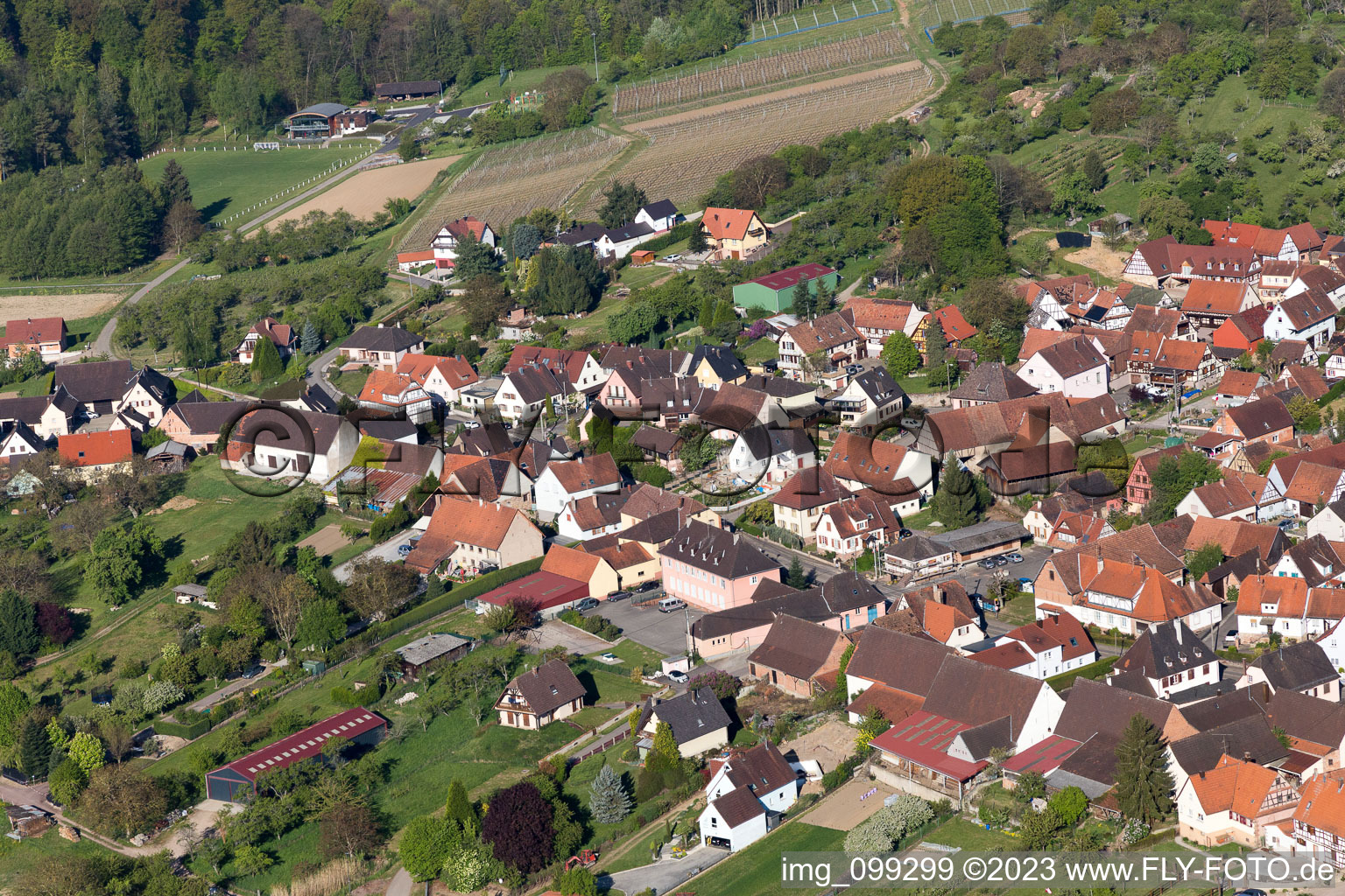 Rott im Bundesland Bas-Rhin, Frankreich aus der Drohnenperspektive