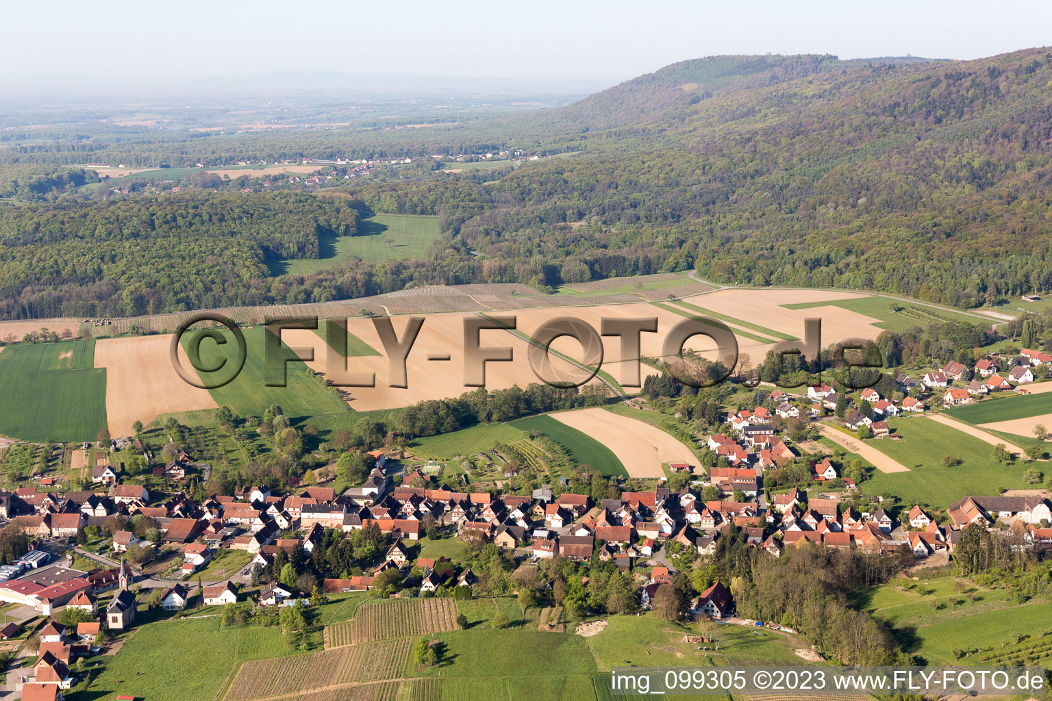 Cleebourg im Bundesland Bas-Rhin, Frankreich aus der Luft betrachtet