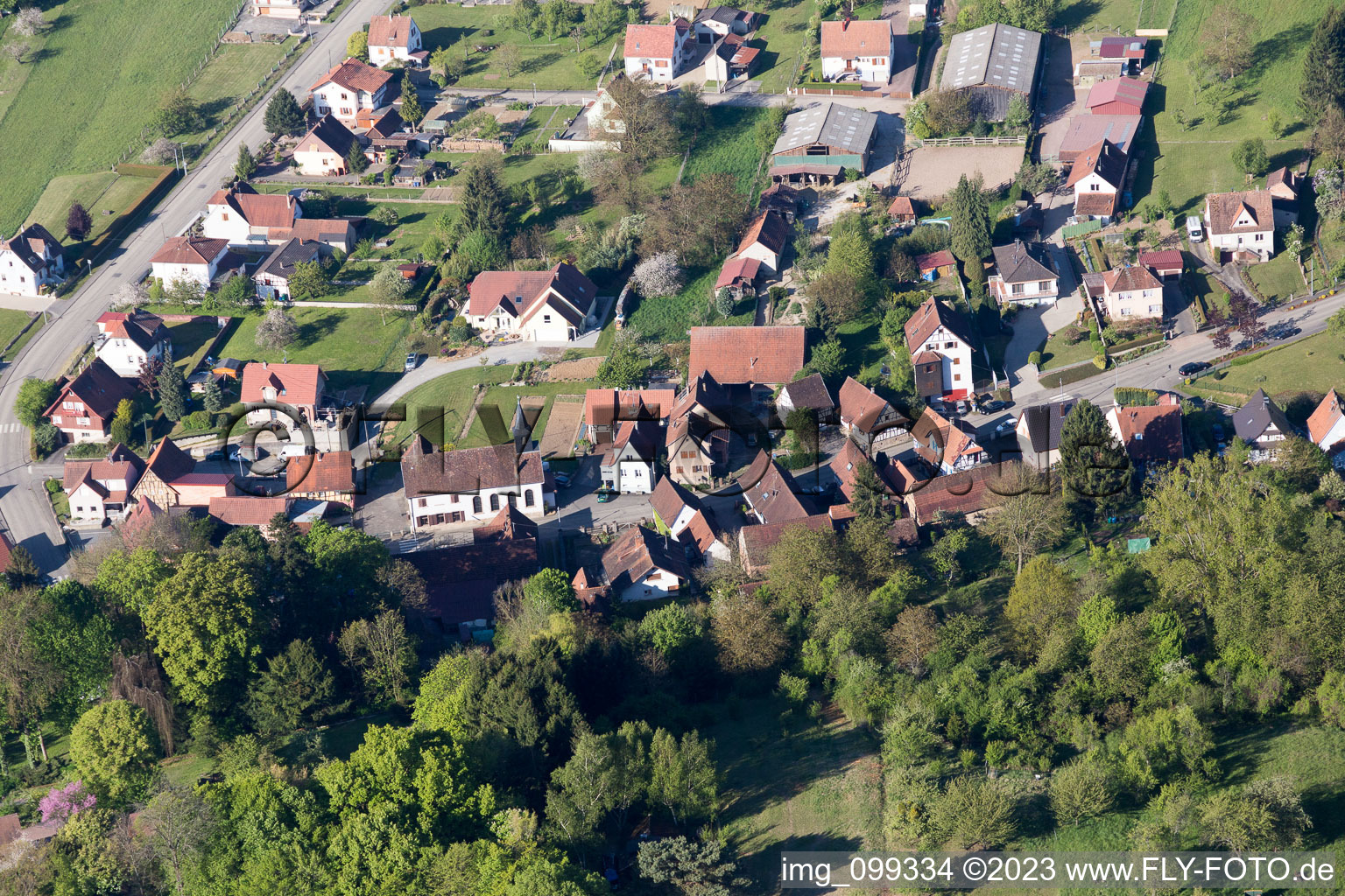 Luftbild von Lobsann im Bundesland Bas-Rhin, Frankreich