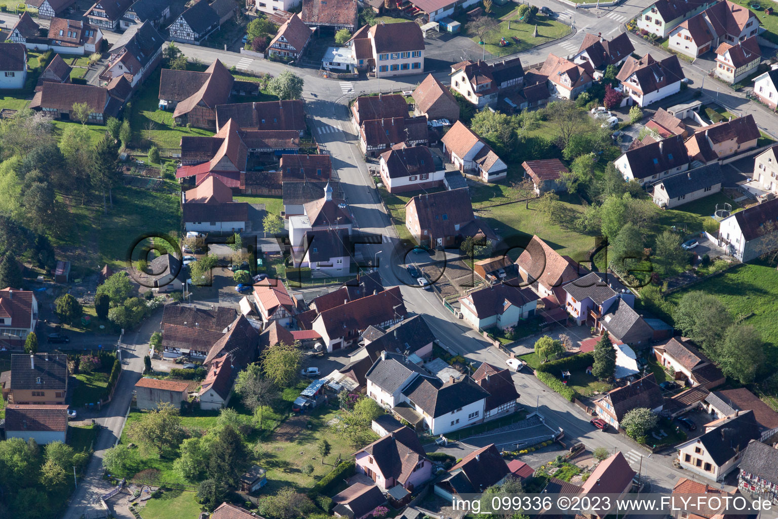 Luftaufnahme von Lobsann im Bundesland Bas-Rhin, Frankreich