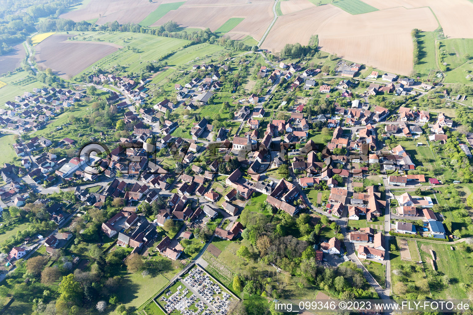 Luftbild von Lampertsloch im Bundesland Bas-Rhin, Frankreich