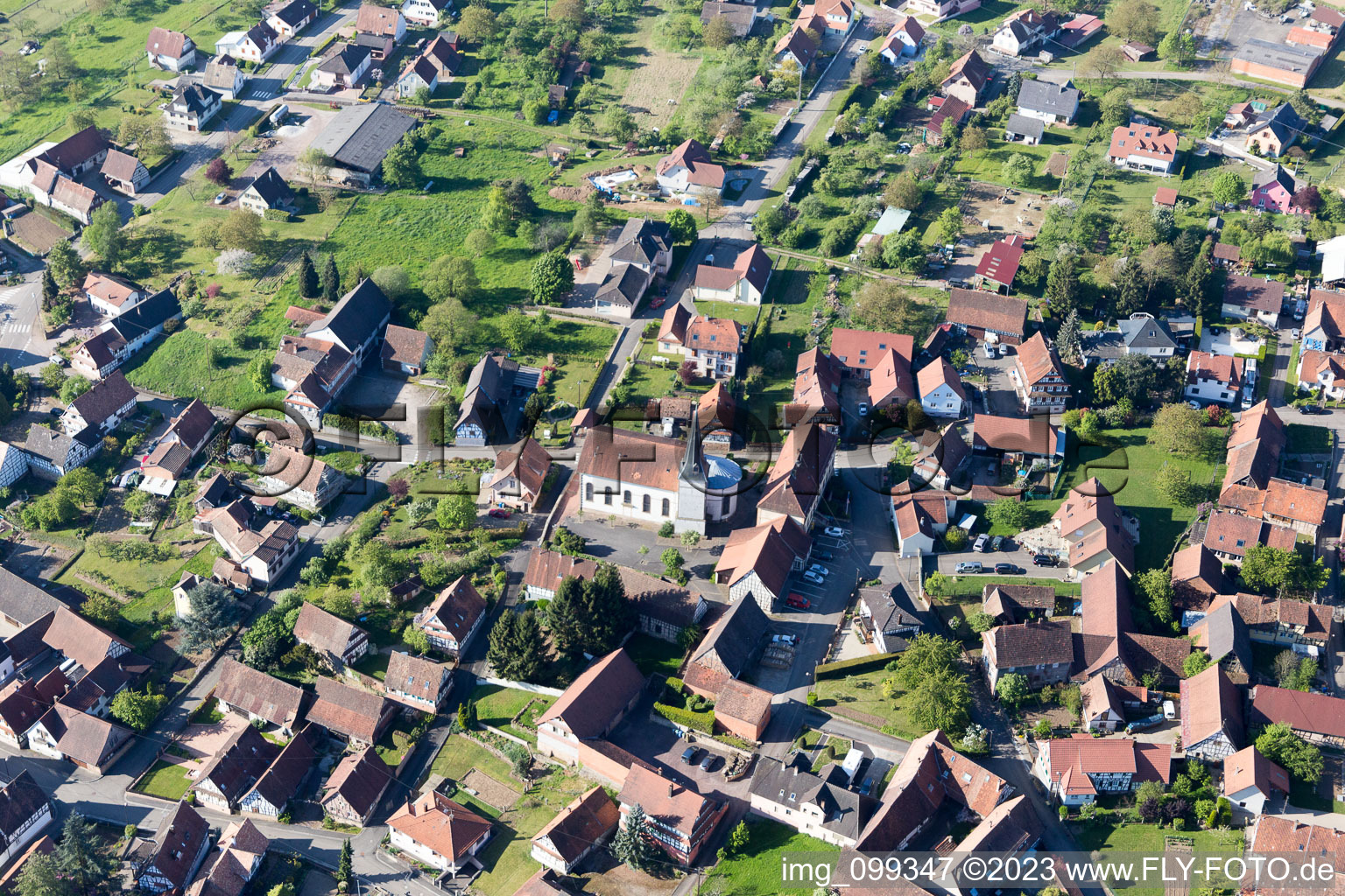 Luftaufnahme von Lampertsloch im Bundesland Bas-Rhin, Frankreich