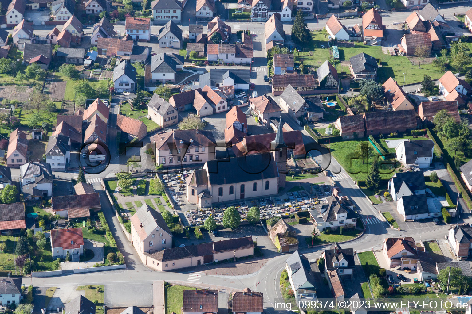 Eschbach im Bundesland Bas-Rhin, Frankreich aus der Luft betrachtet