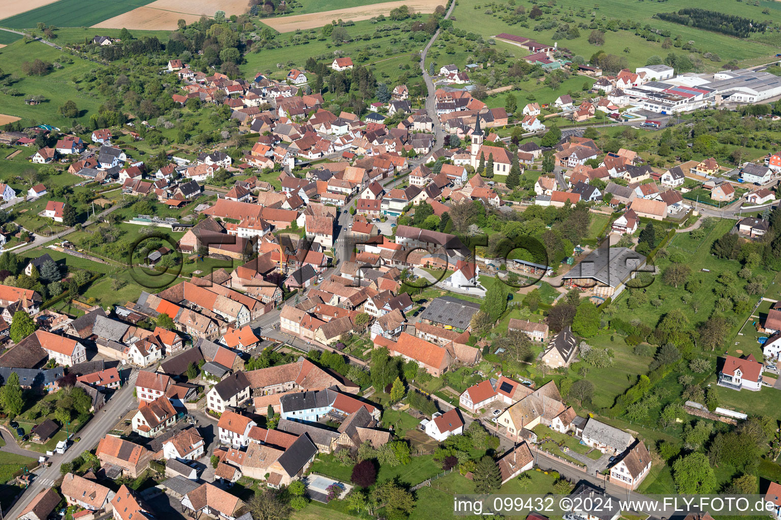 Dorfansicht in Mietesheim im Bundesland Bas-Rhin, Frankreich