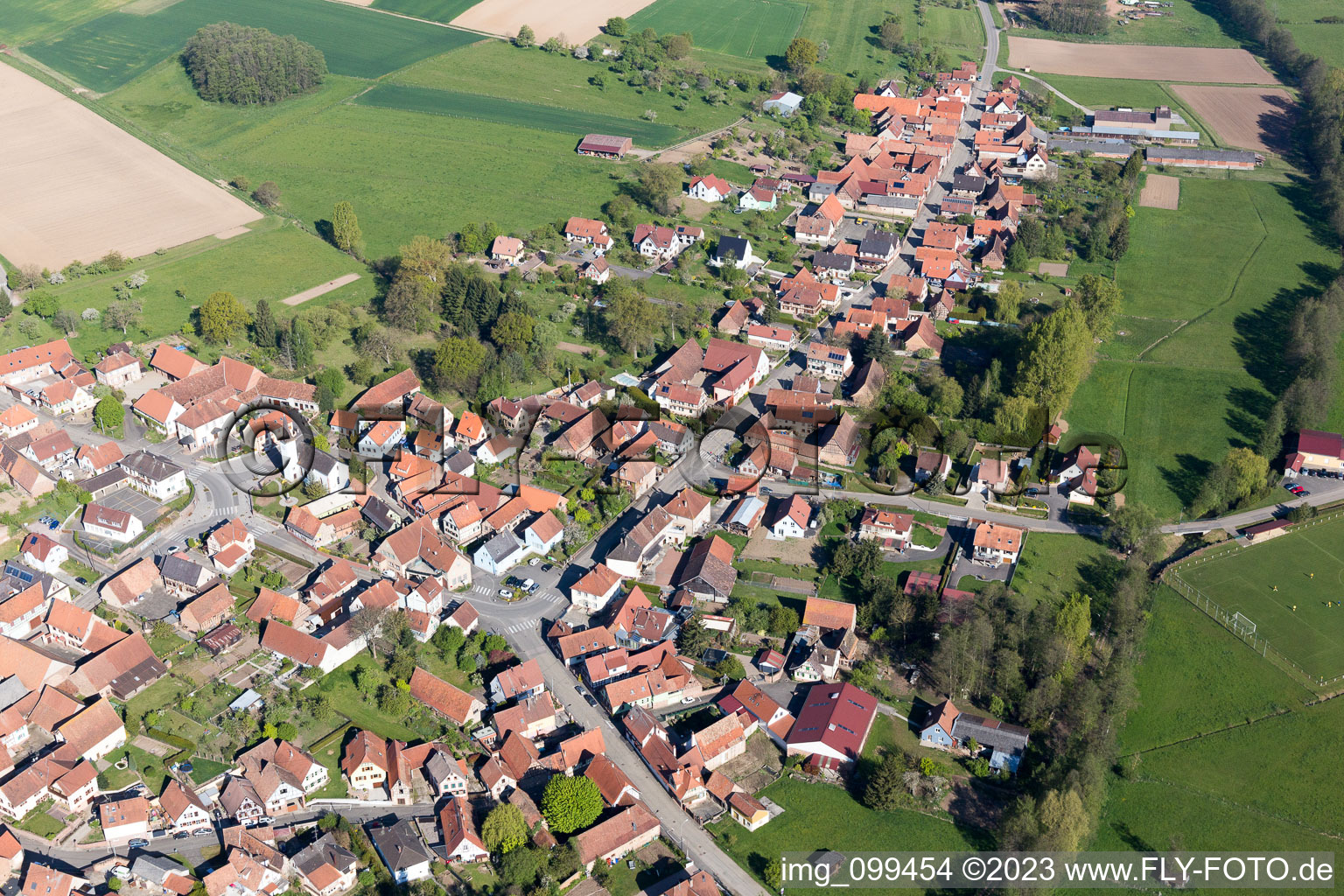 Luftaufnahme von Mulhausen im Bundesland Bas-Rhin, Frankreich
