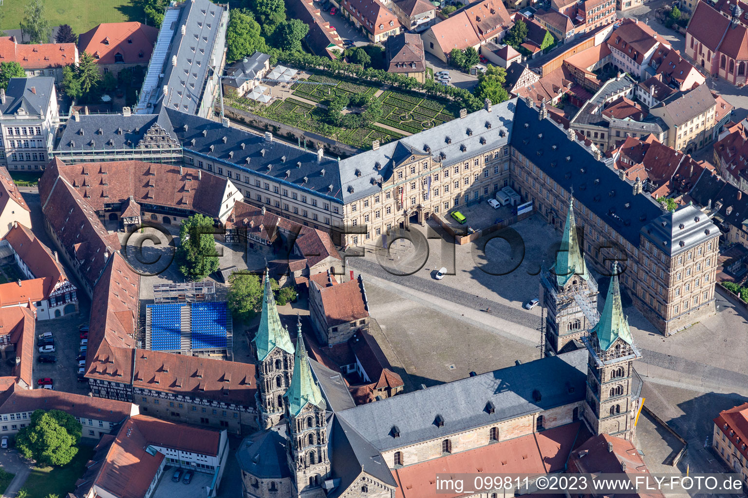 Bamberger Domplatz im Bundesland Bayern, Deutschland