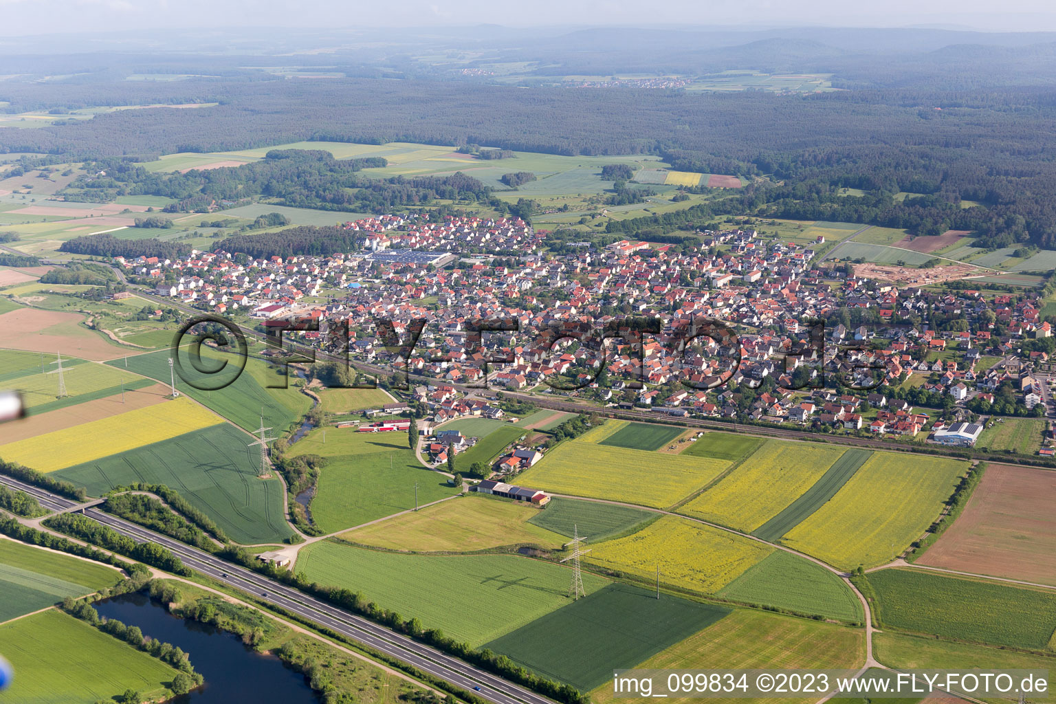 Bischberg im Bundesland Bayern, Deutschland von oben
