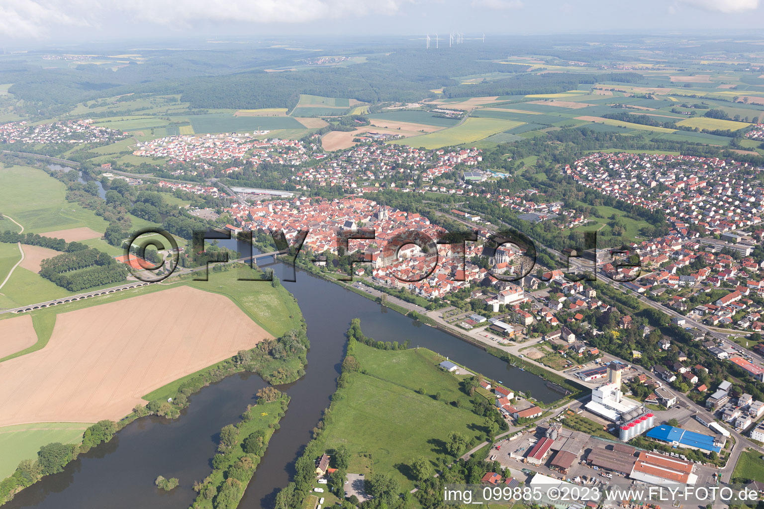 Luftbild von Haßfurt im Bundesland Bayern, Deutschland