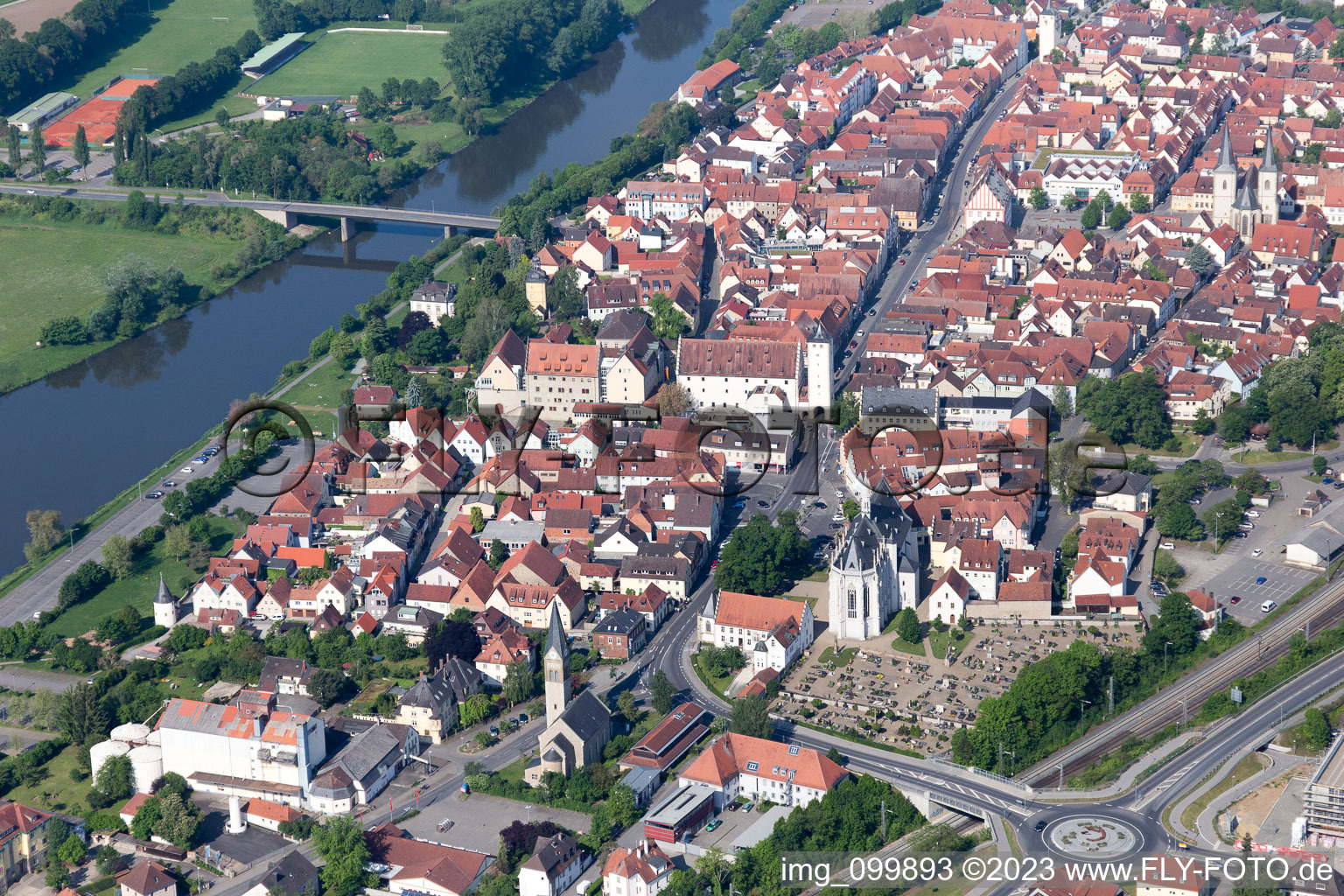 Haßfurt im Bundesland Bayern, Deutschland aus der Luft betrachtet