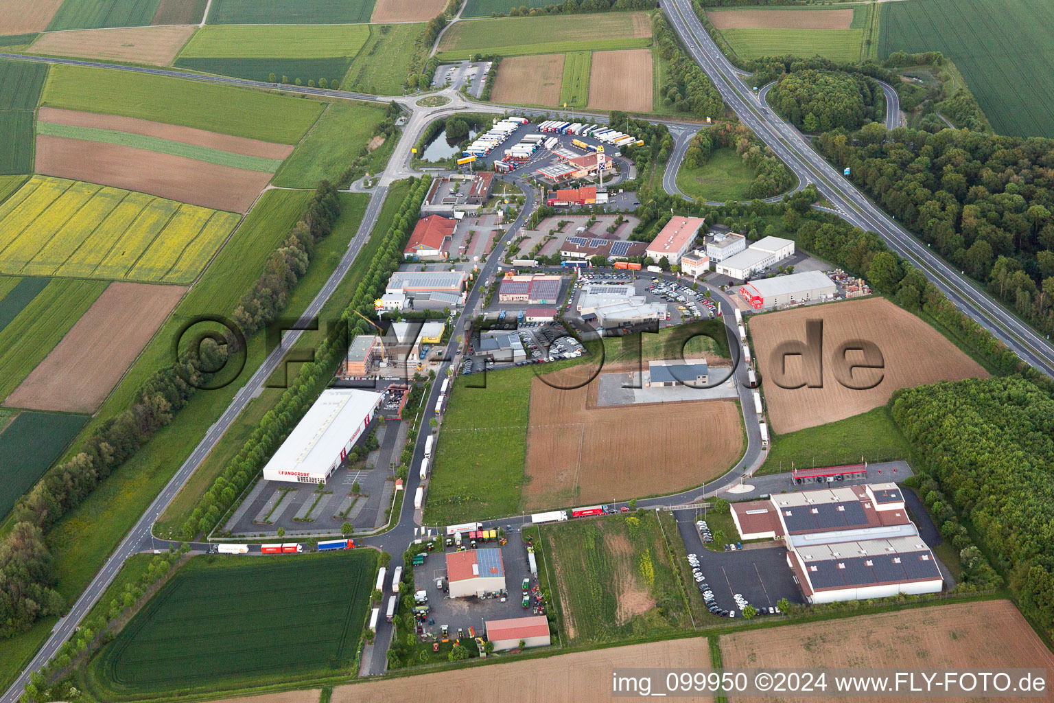 Autobahnraststätte an der A70 in Werneck im Bundesland Bayern, Deutschland