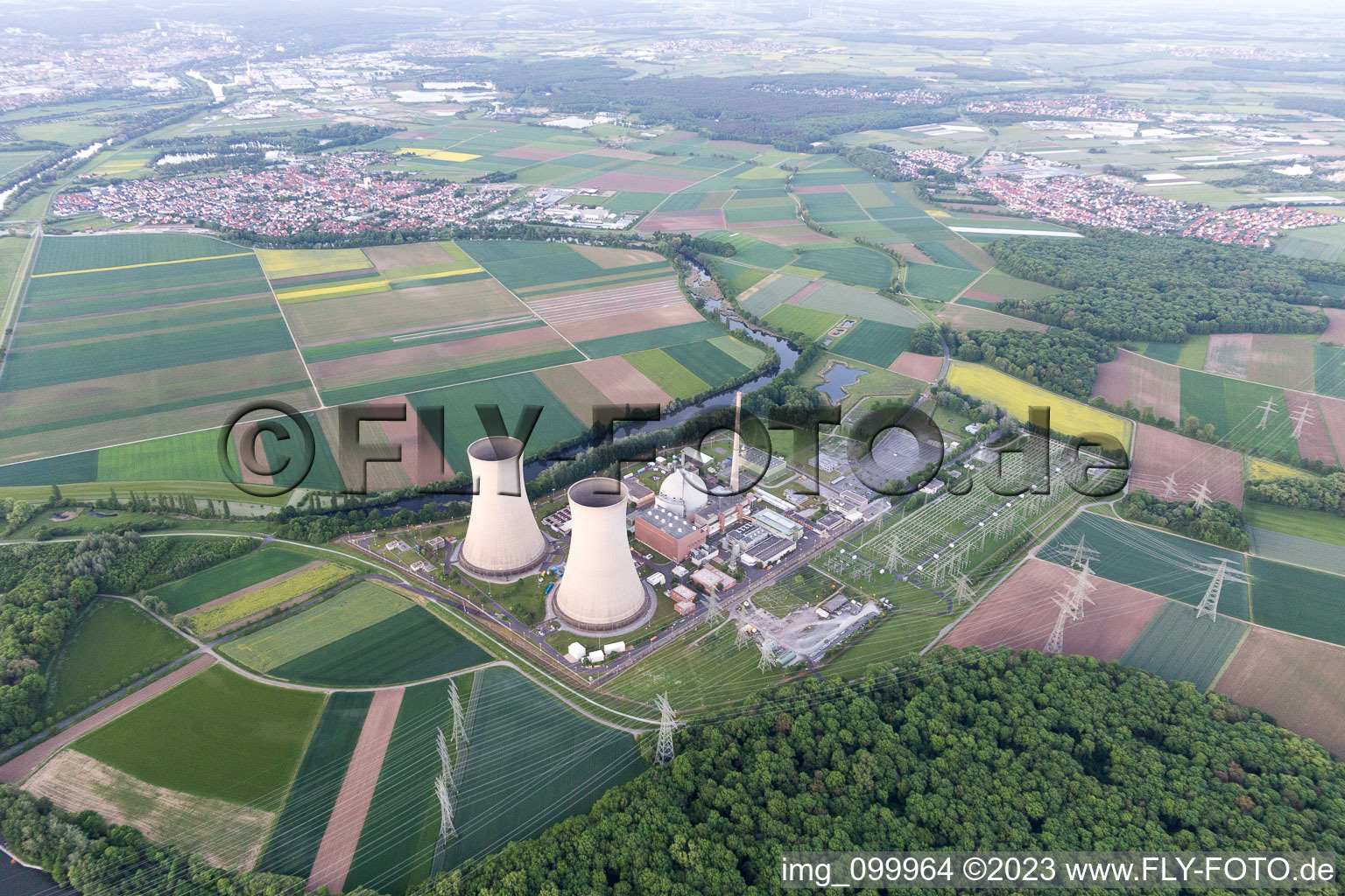 Drohnenbild von Grafenrheinfeld KKG im Bundesland Bayern, Deutschland