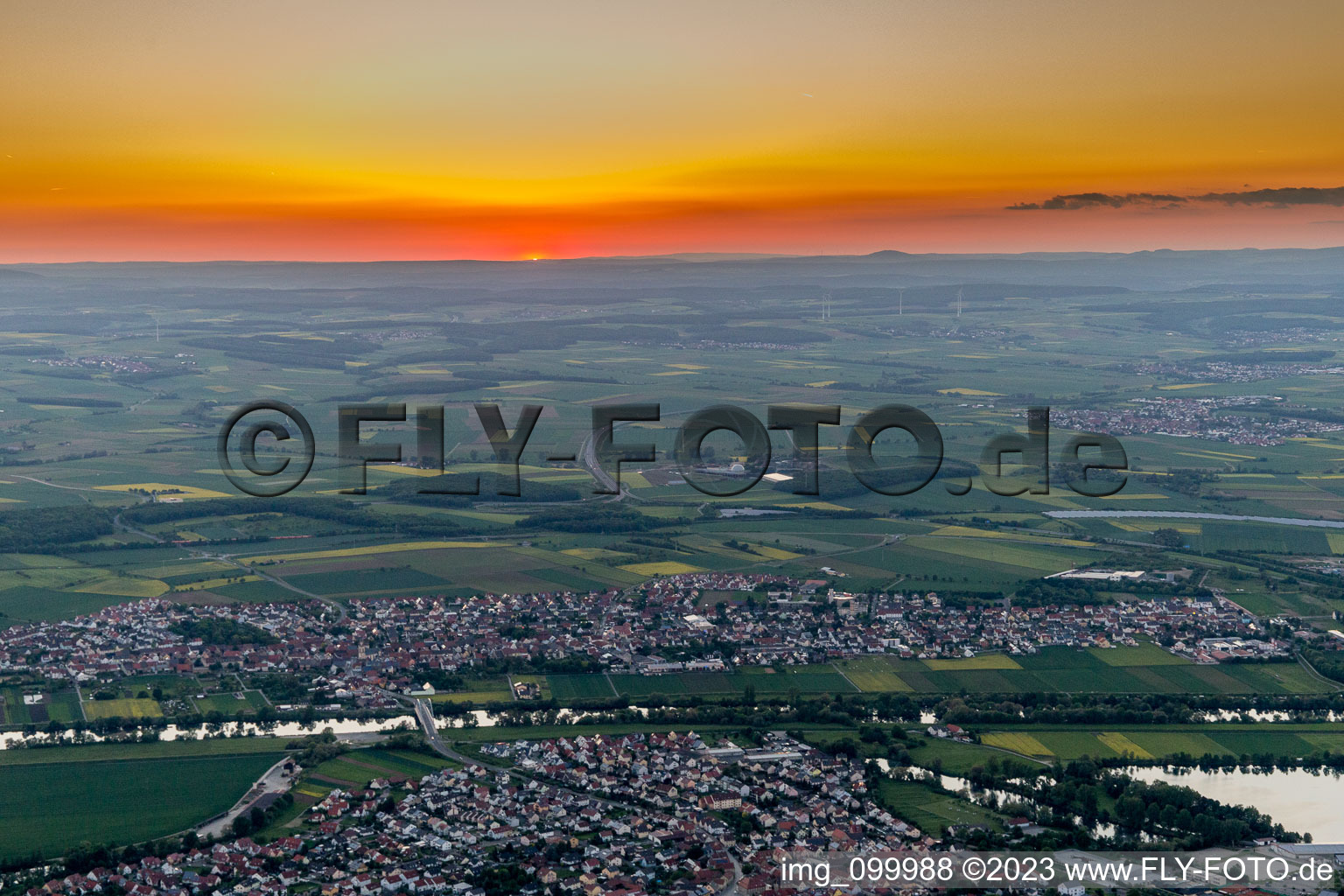 Grafenrheinfeld im Bundesland Bayern, Deutschland aus der Luft