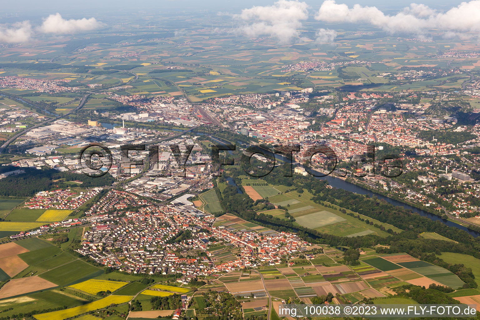 Schweinfurt im Bundesland Bayern, Deutschland aus der Luft betrachtet