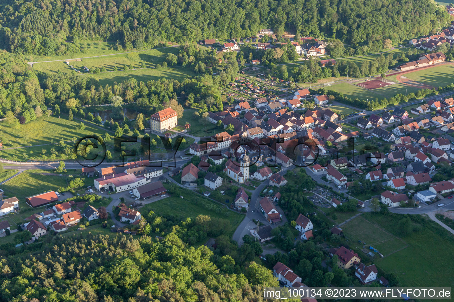 Drohnenbild von Ebelsbach im Bundesland Bayern, Deutschland