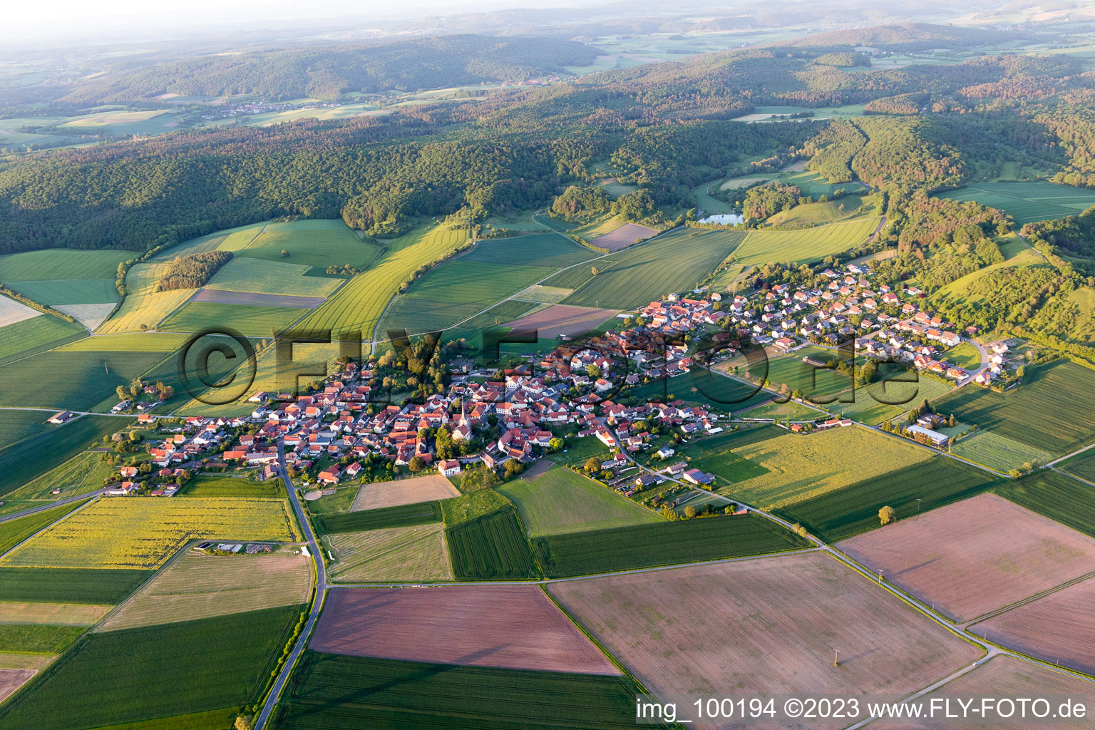 Luftaufnahme von Goßmannsdorf im Bundesland Bayern, Deutschland