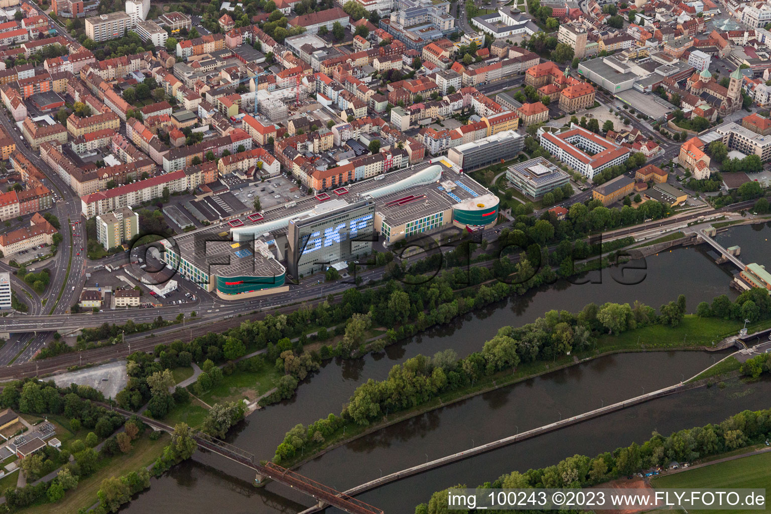 Schweinfurt im Bundesland Bayern, Deutschland von einer Drohne aus
