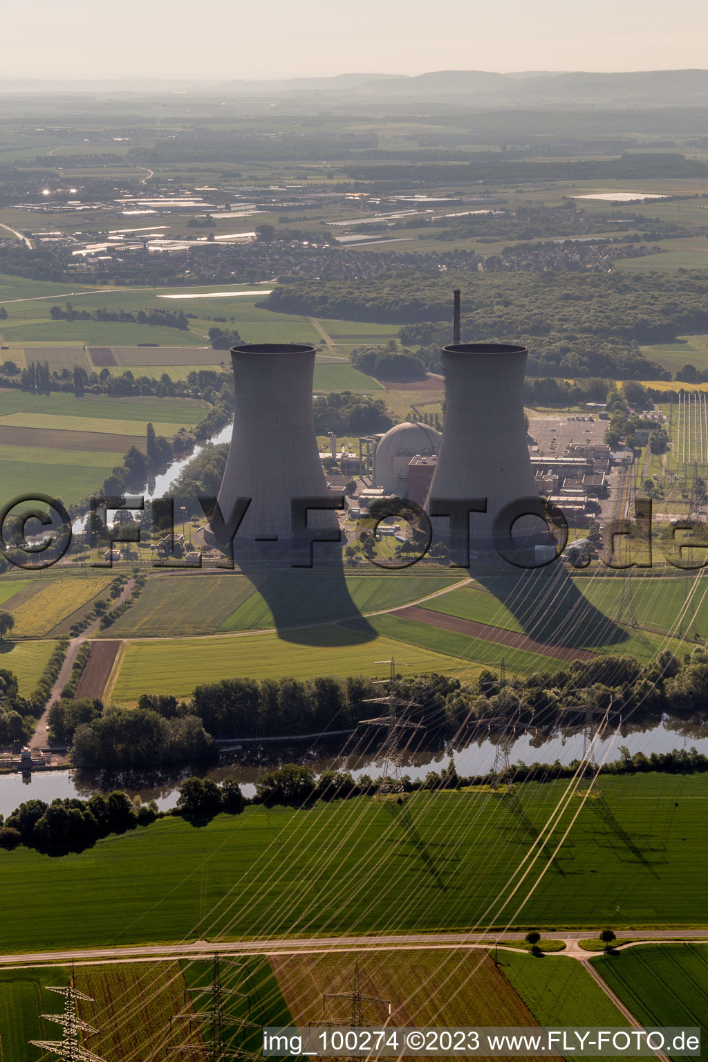 Grafenrheinfeld KKG im Bundesland Bayern, Deutschland von der Drohne aus gesehen