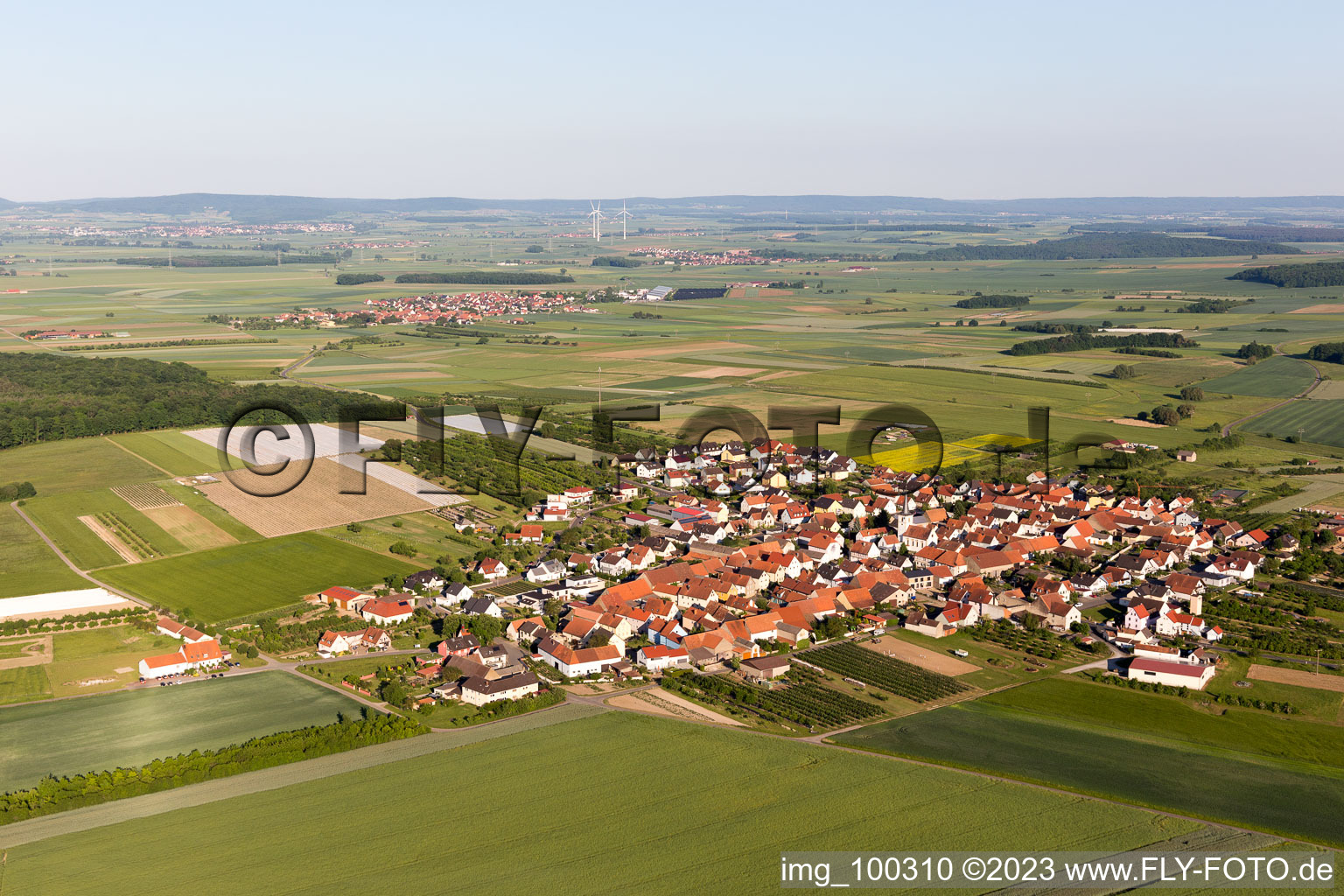 Drohnenbild von Lindach im Bundesland Bayern, Deutschland